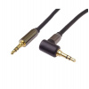 PremiumCord HQ stíněný kabel stereo Jack 3.5mm - Jack 3.5mm zahnutý 90° 1,5m (kjqmm015-90)