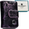 Fialová lesklá vertikálna dámska peňaženka z prírodnej a eko kože - Peterson