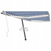 VidaXL Ručne zaťahovacia markíza s LED, 400 x 350 cm, modro-biela