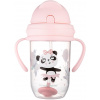 Detský hrnček Canpol Babies nevylievací hrnček so slamkou a závažím Exotic Animals 270 ml, ružový (5901691852754)
