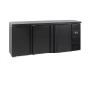 TEFCOLD Minibar 3dverový čierny – 2002×513 mm – plné dvere, ventilované chladenie