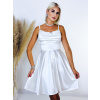 Krátke áčkové spoločenské šaty - biele - UNI
