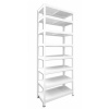 Kovový regál policový Biedrax 50 x 60 x 240 cm, biely - 8 políc biele lamino 12mm