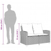 vidaXL 2-miestna záhradná pohovka so stolom vankúše béžová polyratan - Béžová - 249561-264955