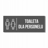 TOALETNÁ TABUĽA PRE PERSONÁL, RÔZNE VZORY WC 20X10 CM, ANTRACITOVÁ, MATNÁ