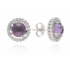 MOISS Nádherné stříbrné náušnice s ametysty EG000018