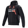 Bunda CHROME IGNITION HOODIE, ALPINESTARS (černá/červená fluo/šedá/bílá, vel. M)