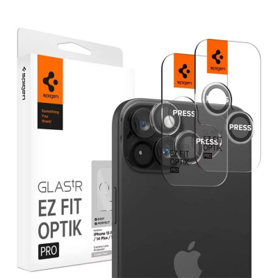 Spigen Glass tR EZ Fit Optik Pro 2 Pack Crystal Clear iPhone 15/15 Plus AGL06918