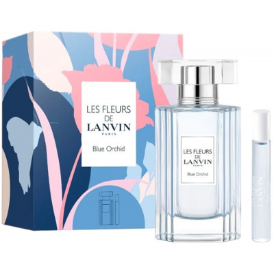 Lanvin Les Fleurs Blue Orchid toaletná voda 50 ml + toaletná voda Miniature 7,5 ml, darčeková sada pre ženy