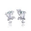 MINET JMAN0345FE01 - MINET Stříbrné náušnice ŽABKY s bílými zirkony