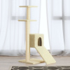 Škrabadlo pre mačky so sisalovými stĺpikmi, krémové 92 cm-ForU-171512