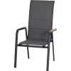 Siena Garden Tesoro N40080 záhradné stoličky hliník, teakové dřevo antracit (matný), sivá, prírodná; N40080