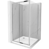 Mexen Apia, sprchový kút s posuvnými dverami 90 (dvere) x 90 (stena) cm, 6mm číre sklo, chrómový profil + slim sprchová vanička 5cm, 840-090-090-01-00-4010