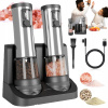 ELEKTRICKÝ MLÝNČEK NA KORENIE A SOĽ USB, NASTAVITEĽNÁ HRÚBKA MLETIA, SADA 2 KUSY