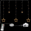 VOLTRONIC Vianočný záves 5 hviezd,61 LED,teplá biela+ovládač