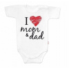 Body krátky rukáv Baby Nellys, I love mom & dad, unisex, veľ. 74, 74 (6-9m)