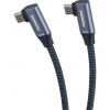 PremiumCord USB-C 2x zahnutý kabel ( USB 3.2 GEN 2x2, 5A, 100W, 20Gbit/s ) bavlněný oplet, 3m ku31cj3