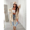 Fashionweek Pletený oversized kardigán ako sako NB42218 Farba: Béžový, Veľkosť: Universal