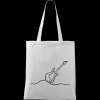 Biela ručne maľovaná bavlnená taška 42 x 38 cm - Gitara elektrická jedn