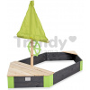 Pieskovisko cédrové loď s kormidlom Aksent Boat Sandpit Exit Toys stožiar s plachtou a úložným priestorom 190*90 cm