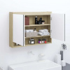 vidaXL Kúpeľňová zrkadlová skrinka 80x15x60 cm MDF biela a dubová 331537