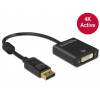 DeLOCK - Adaptér DisplayPort - DisplayPort (M) do DVI-I (F) - 20 cm - aktivní - černá 62599