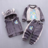 Teplaková súprava - Favola Detské dráhy veľkosti 170 Čierna (Velulur tracksuit plyšový medveď teplý polarek)