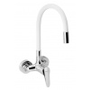 Novaservis Dřezová baterie Titania Iris New se silikonovým ramínkem 100 mm bílá-chrom 94484,0B