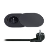 Solight PP124CB-PD20 Vstavaná zásuvka s posuvným viečkom 1z + USB A+C 20W PD, 2m, matná čierna