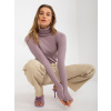 Rebrovaný rolák - fialová (Dámsky pulóver / rolák )