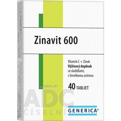 GENERICA Zinavit 600 s limetkovou arómou tbl (vitamín C + Zinok) 1x40 ks