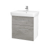 Dreja Umývadlová skrinka Q MAX SZZ2 60 - N01 Biela lesk / Úchytka T03 / D01 Betón