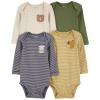 CARTERS CARTER'S Body dlhý rukáv Navy/Olive Animal chlapec 4ks 9m/ veľ. 74
