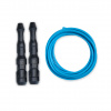Ninja Rope | Švihej.sk Vyber farbu rukovätí:: Čierne, Vyber priemer lanka:: 4mm (ženy, deti), Farba lanka: Svetlo modrá Rýchlostné švihanie s PVC lankom pre mierne pokročilých