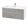Dreja Umývadlová skrinka BIG INN SZZ 100 - N01 Biela lesk / Úchytka T01 / D01 Betón