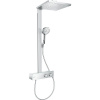 HANSGROHE Raindance E Showerpipe EcoSmart nástenný sprchový systém s termostatom ShowerTablet 350, horná sprcha 1jet 300 x 300 mm, ručná sprcha 3jet, chróm, 27362000