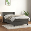 vidaXL Posteľný rám boxspring s matracom tmavosivý 90x190 cm zamat - Sivá - 18651-160214