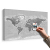 Obraz na korku nádherná čiernobiela mapa sveta