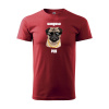 Sablio Tričko s potlačou Gangsta pug - červené 2XL