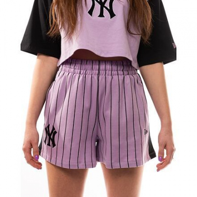Dámské kraťasy New Era MLB Lifestyle Shorts New York Yankees - Pastel Lilac / Black Velikost: S