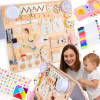 SENZORICKÁ MANIPULAČNÁ TABUĽKA MONTESSORI VEĽKÁ XL PRE DETI DREVENÁ