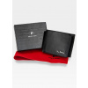 Pierre Cardin Pánska horizontálna kožená peňaženka Black 88061 s vreckom na zips