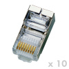 DATACOM Konektor RJ45 STP Cat5e 8p8c 10 ks, pre drôt 4126