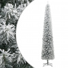 zahrada-XL Úzky vianočný stromček so stojanom a vločkami snehu 300 cm PVC 357687