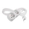 EMOS Predlžovací kábel 3 m / 2 zásuvka / biely / PVC / 1 mm2