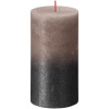 Sviečka Bolsius Rustic, valcová, Vianoce, Sunset Creamy Caramel+ Anthracite, 130/68 mm