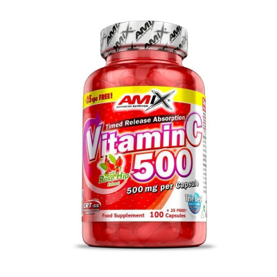 Amix Vitamin C 500 mg plus Rose Hips 125 kapslí