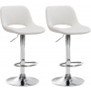 Sada 2 barových stoličiek Camden velvet chrome, krémová