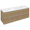 Sapho EZARA dvojumývadlová skrinka 140x55x46cm, dub cuneo EZ141-2525