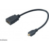 AKASA Kabel redukce HDMI micro na HDMI female, full HD, 25cm AK-CBHD09-25BK